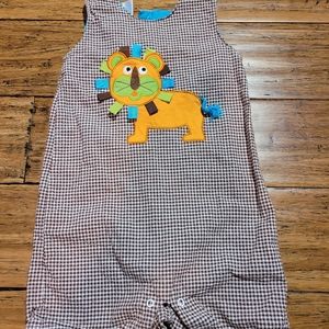 5/$20 lion checkered print romper